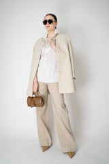 D. Exterior Sateen Fluid Drape Short Sleeve Blouse in White Vancouver. Shop Online or in Store.