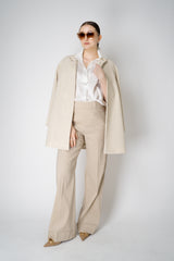 D. Exterior Sateen Fluid Drape Short Sleeve Blouse in White Vancouver. Shop Online or in Store.