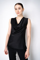 D. Exterior Satin Cowl Neck Top  in Black Vancouver. Shop Online or in Store.