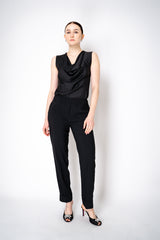 D. Exterior Satin Cowl Neck Top  in Black Vancouver. Shop Online or in Store.