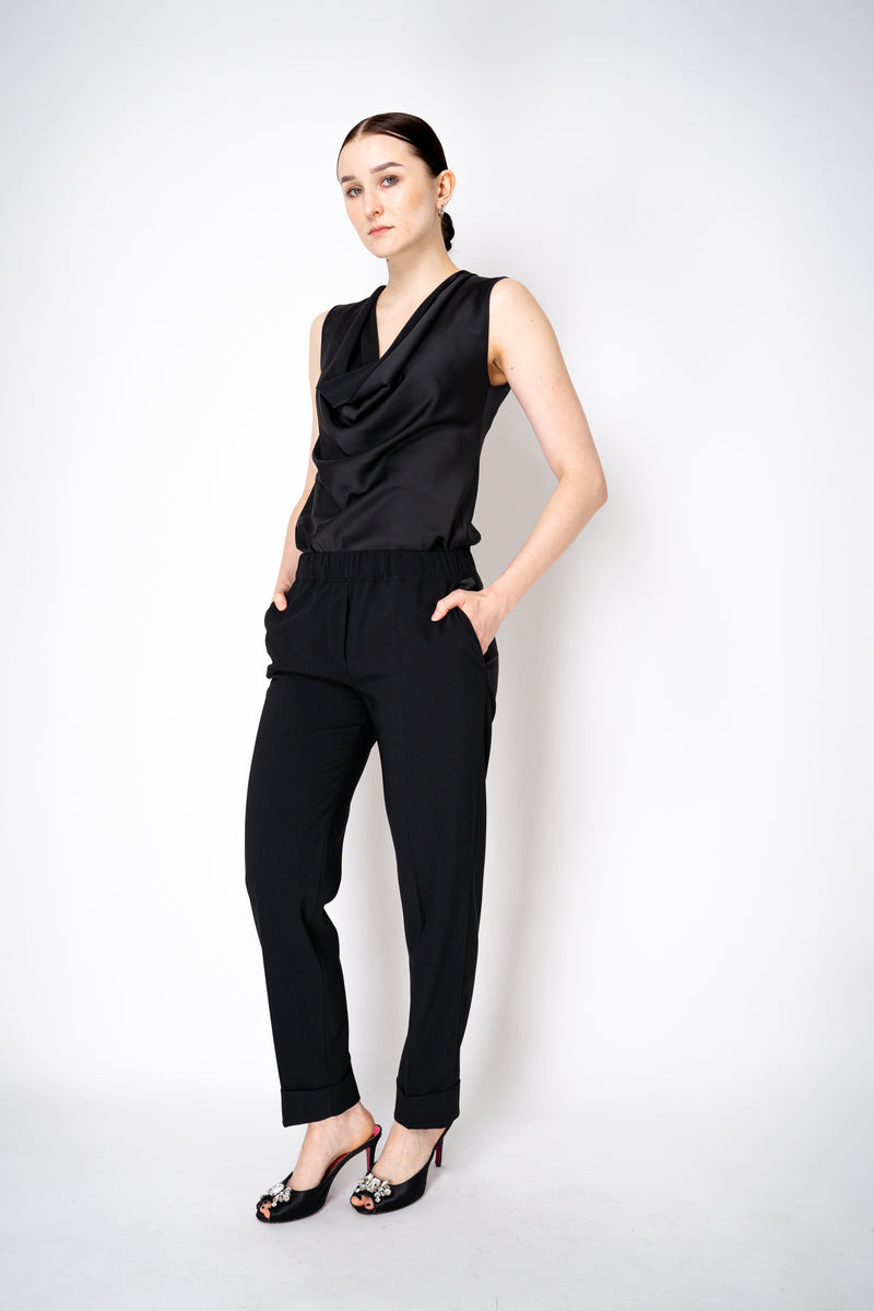 D. Exterior Satin Cowl Neck Top  in Black Vancouver. Shop Online or in Store.