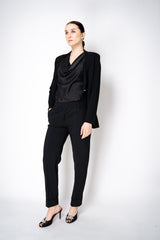 D. Exterior Satin Cowl Neck Top  in Black Vancouver. Shop Online or in Store.