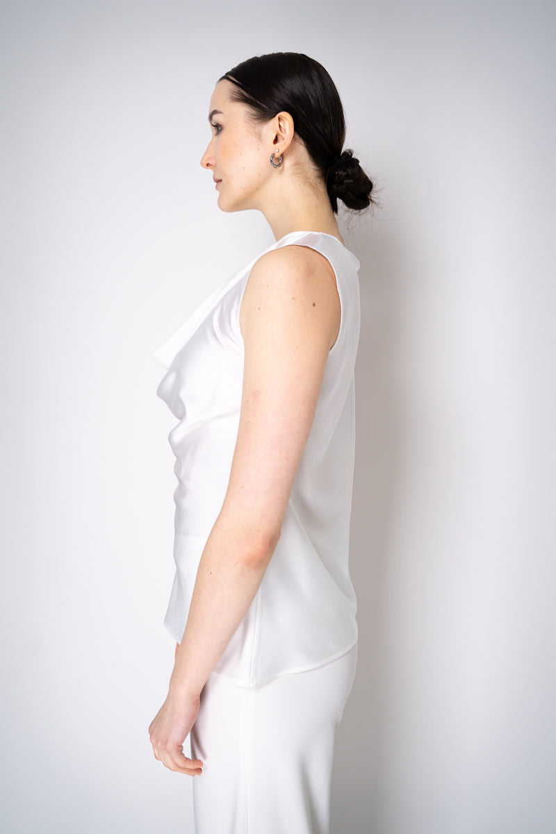 D. Exterior Satin Cowl Neck Top  in White Vancouver. Shop Online or in Store.