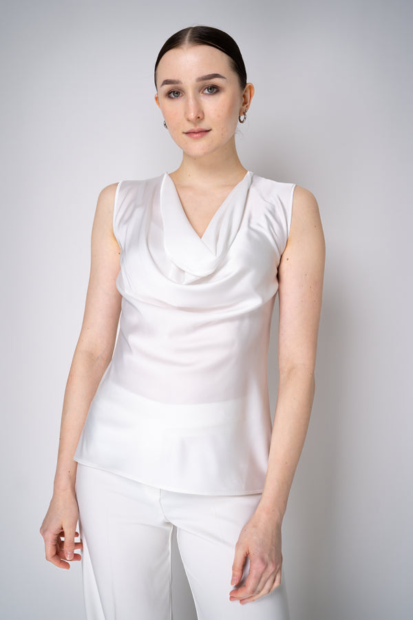 D. Exterior Satin Cowl Neck Top  in White Vancouver. Shop Online or in Store.