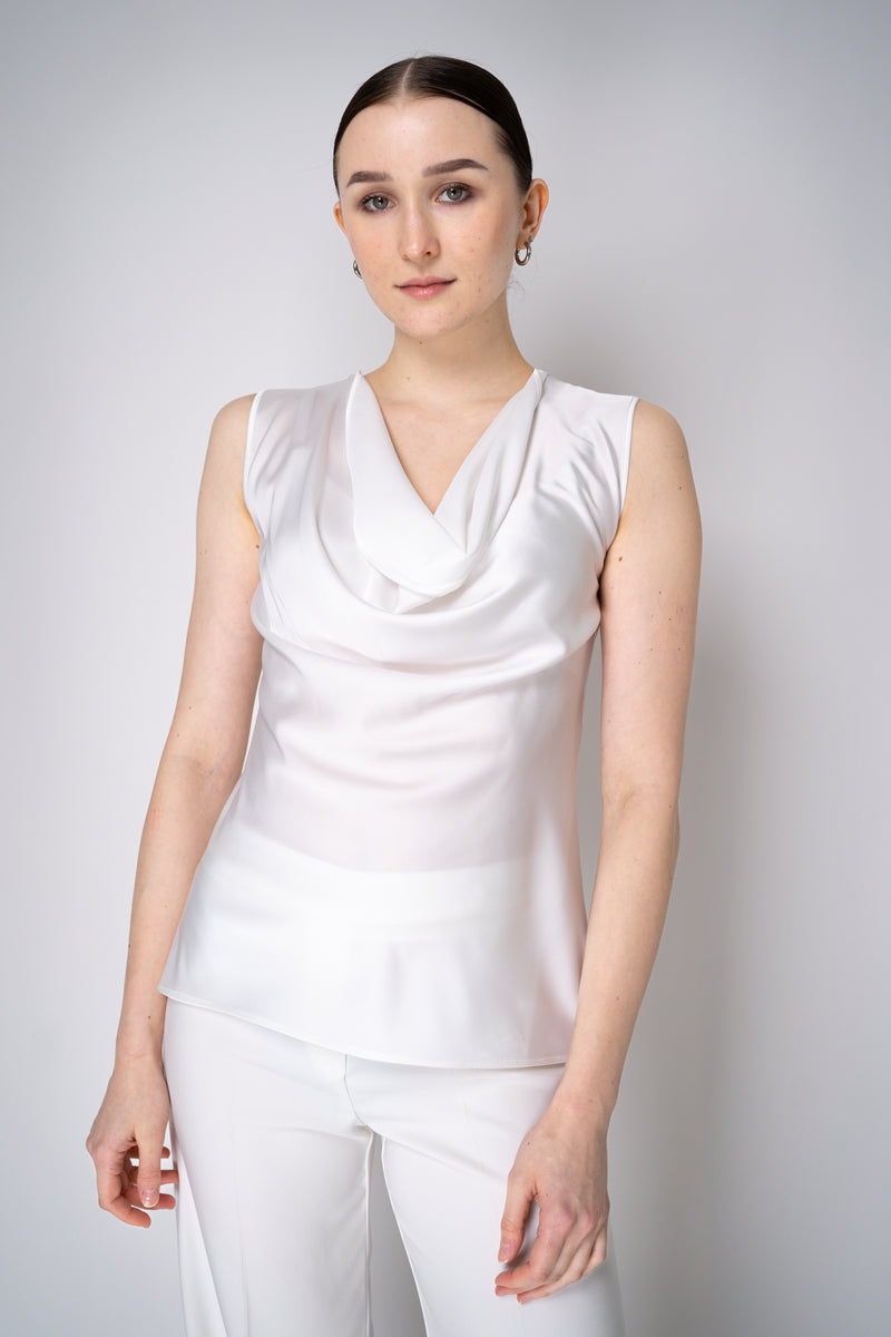 D. Exterior Satin Cowl Neck Top  in White Vancouver. Shop Online or in Store.