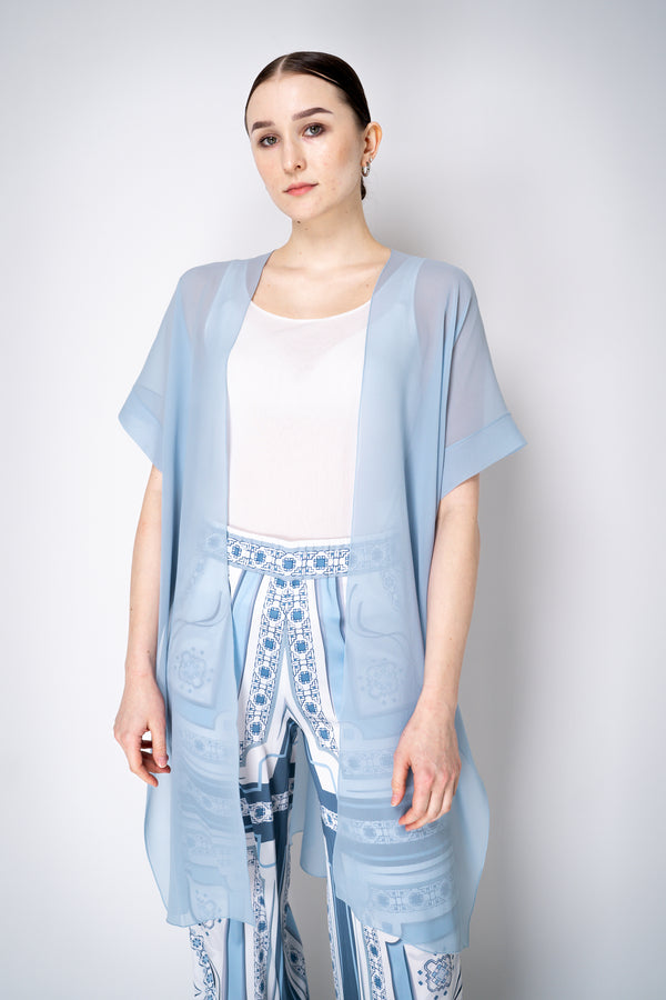 D. Exterior Silk Chiffon Duster Shawl in Light Blue Vancouver. Shop Online or in Store.