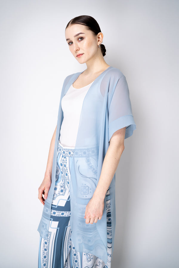 D. Exterior Silk Chiffon Duster Shawl in Light Blue Vancouver. Shop Online or in Store.