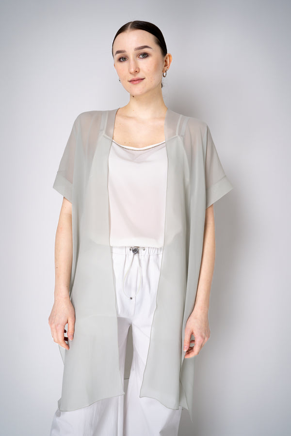 D. Exterior Silk Chiffon Duster Shawl in Sage Green Vancouver. Shop Online or in Store.
