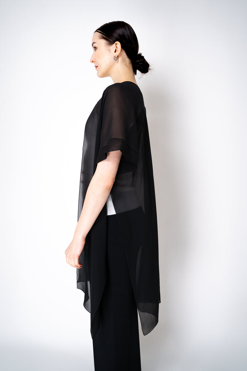 D. Exterior Silk Georgette Duster Shawl in Black Vancouver. Shop Online or in Store.