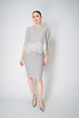 D. Exterior Sleeveless Knit Sparkle Lace Poncho in Silver Vancouver. Shop Online or in Store.