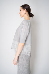 D. Exterior Sleeveless Knit Sparkle Lace Poncho in Silver Vancouver. Shop Online or in Store.