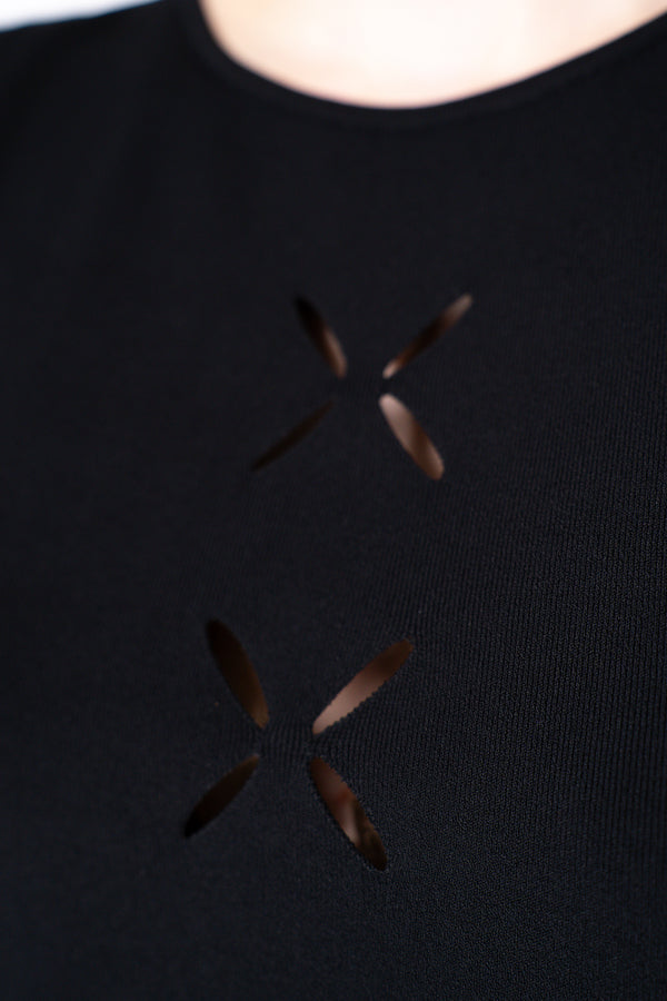 D. Exterior Sleeveless Top with Cut-Out Details in Black Vancouver. Shop Online or in Store
