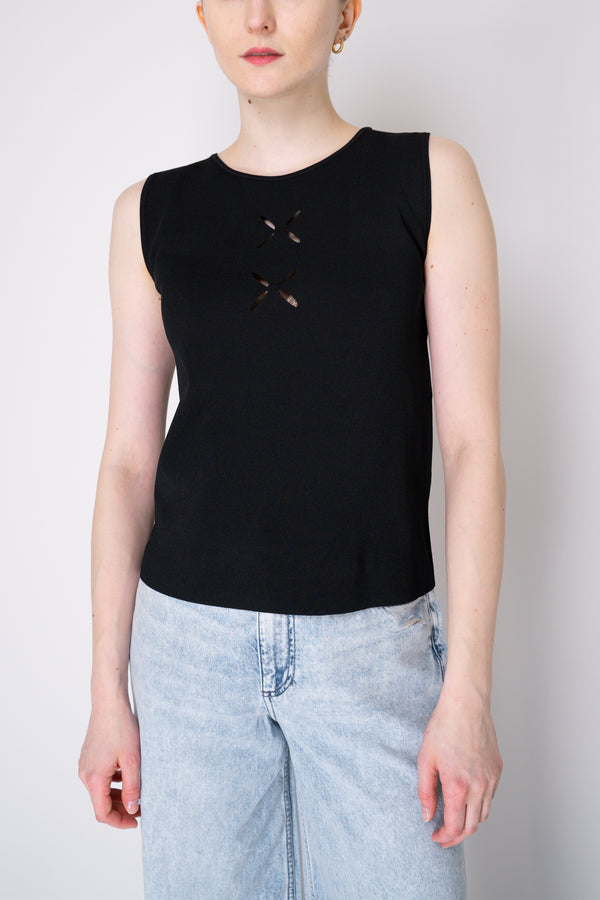 D. Exterior Sleeveless Top with Cut-Out Details in Black Vancouver. Shop Online or in Store