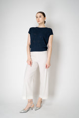D. Exterior Stretch Knit Floral Short Sleeve Top in Navy Vancouver. Shop Online or in Store.