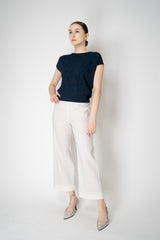D. Exterior Stretch Knit Floral Short Sleeve Top in Navy Vancouver. Shop Online or in Store.