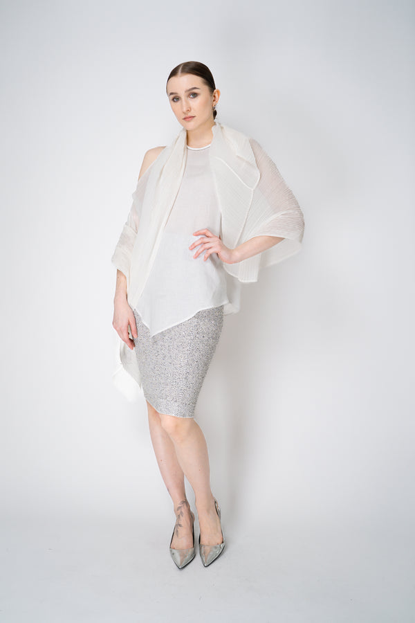 D. Exterior Stretch Knit Viscose Bouclé Skirt with Sequin Details Throughout Vancouver. Shop Online or in Store.