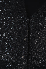 D. Exterior Stretch Knit Wool Alpaca Sequined Cardigan in Black Vancouver. Shop Online or in Store.