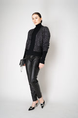 D. Exterior Stretch Knit Wool Alpaca Sequined Cardigan in Black Vancouver. Shop Online or in Store.