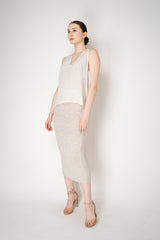 D. Exterior Stretch Knit Wool Alpaca Sequined Skirt in Latte Vancouver. Shop Online or in Store.