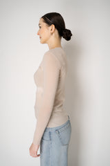 D. Exterior Stretch Tulle Crew Neck Top in Nude Pink Vancouver. Shop Online or in Store.