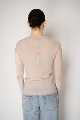 D. Exterior Stretch Tulle Crew Neck Top in Nude Pink Vancouver. Shop Online or in Store.