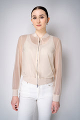 D. Exterior Stretch Tulle Sheer Bomber Jacket in Butter Vancouver. Shop Online or in Store.
