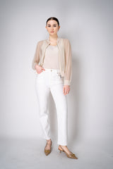 D. Exterior Stretch Tulle Sheer Bomber Jacket in Butter Vancouver. Shop Online or in Store.