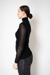 D. Exterior Stretch Tulle Turtleneck Top in Black Vancouver. Shop Online or in Store.