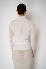 D. Exterior Stretch Tulle Turtleneck Top in White Vancouver. Shop Online or in Store.