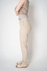 D. Exterior Tapered Leg Linen Trousers with Brilliant Beading Pockets in Beige Vancouver. Shop Online or in Store.