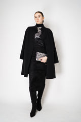 D. Exterior Velour Knit Pencil Skirt in Black Vancouver. Shop Online or in Store.