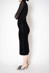 D. Exterior Velour Knit Pencil Skirt in Black Vancouver. Shop Online or in Store.