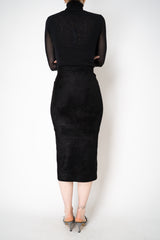 D. Exterior Velour Knit Pencil Skirt in Black Vancouver. Shop Online or in Store.