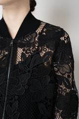 D. Exterior Viscose Blend Macramé Bomber Jacket in Black Vancouver. Shop Online or in Store.