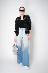D. Exterior Viscose Blend Macramé Bomber Jacket in Black Vancouver. Shop Online or in Store.