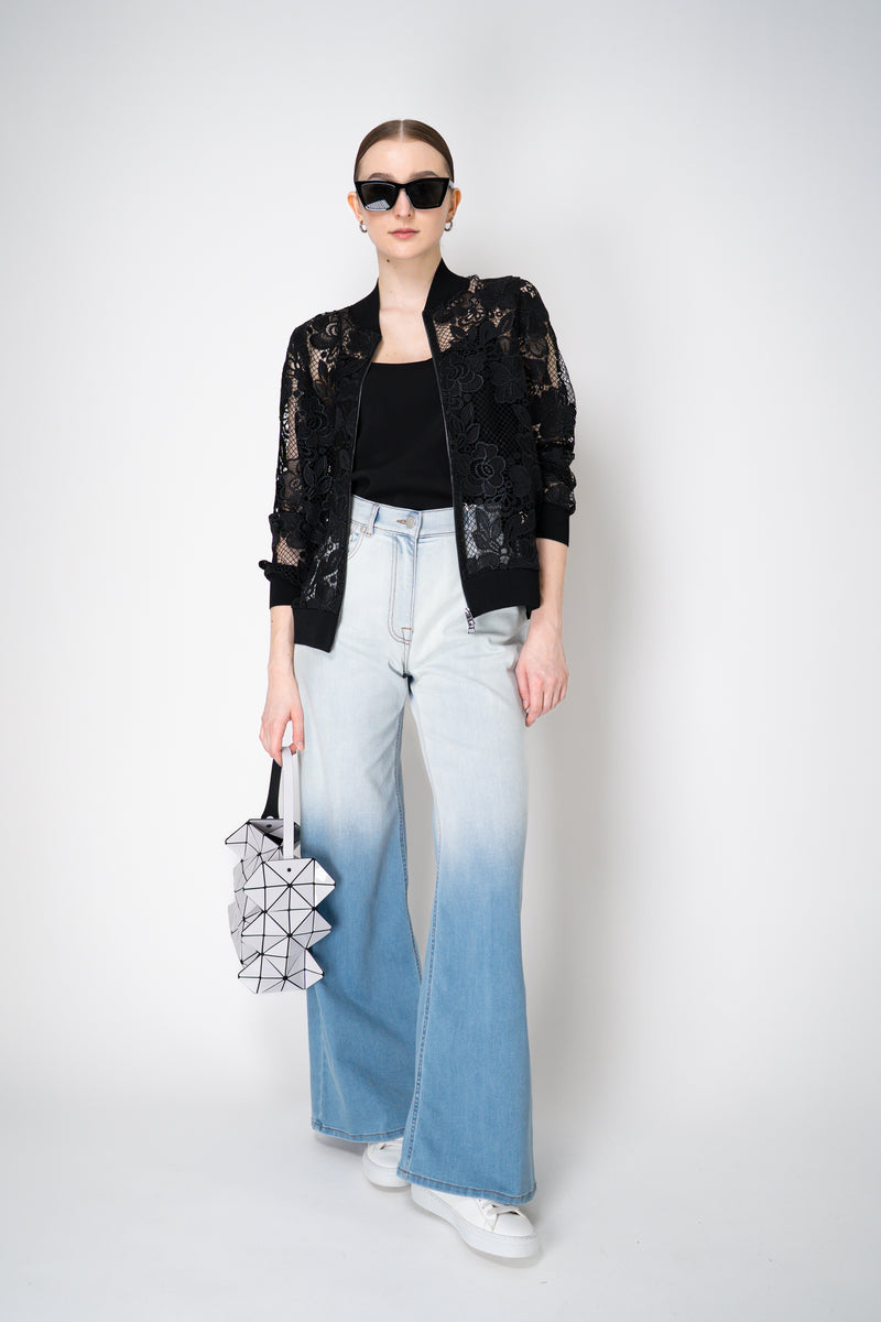 D. Exterior Viscose Blend Macramé Bomber Jacket in Black Vancouver. Shop Online or in Store.