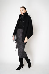 D. Exterior Wool Alpaca Sequined Knit Snood Scarf in Black Vancouver. Shop Online or in Store.