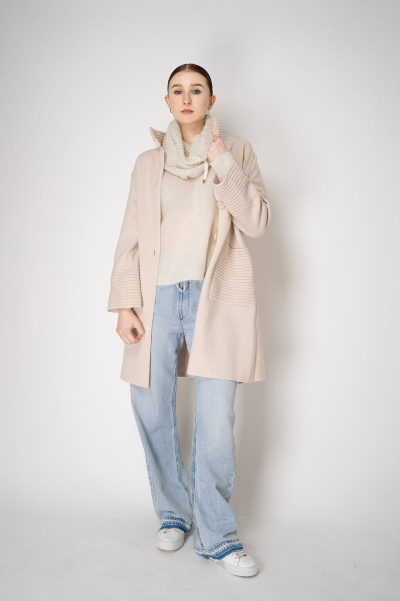 D. Exterior Wool Alpaca Soft V-Neck Pullover in White Vancouver. Shop Online or in Store.
