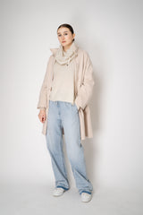 D. Exterior Wool Alpaca Soft V-Neck Pullover in White Vancouver. Shop Online or in Store.