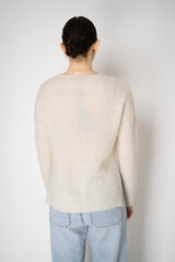 D. Exterior Wool Alpaca Soft V-Neck Pullover in White Vancouver. Shop Online or in Store.