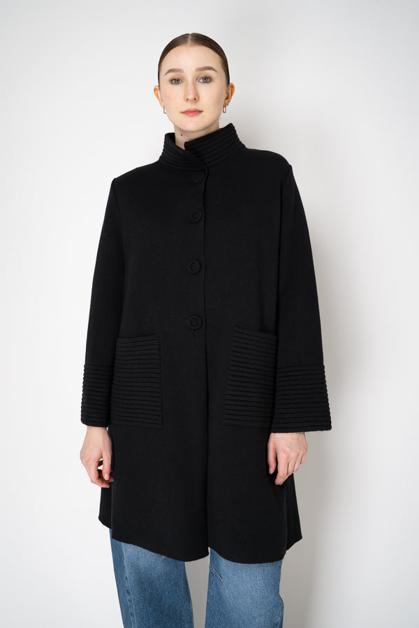 D. Exterior Wool Cashmere Knit Coat in Black Vancouver. Shop Online or in Store.
