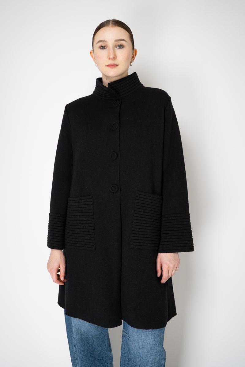 D. Exterior Wool Cashmere Knit Coat in Black Vancouver. Shop Online or in Store.