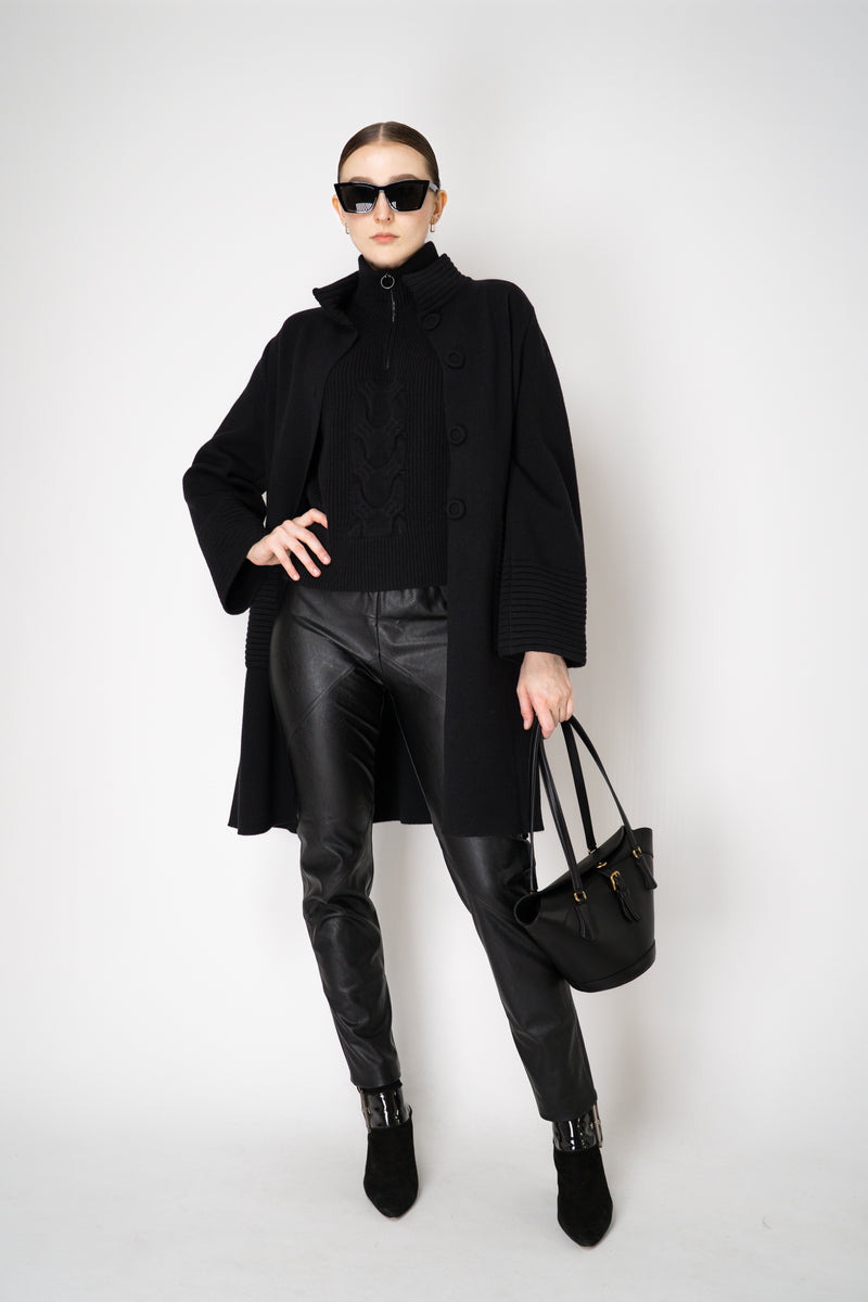 D. Exterior Wool Cashmere Knit Coat in Black Vancouver. Shop Online or in Store.