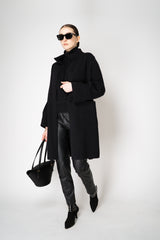 D. Exterior Wool Cashmere Knit Coat in Black Vancouver. Shop Online or in Store.