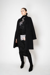 D. Exterior Wool Cashmere Knit Coat in Black Vancouver. Shop Online or in Store.