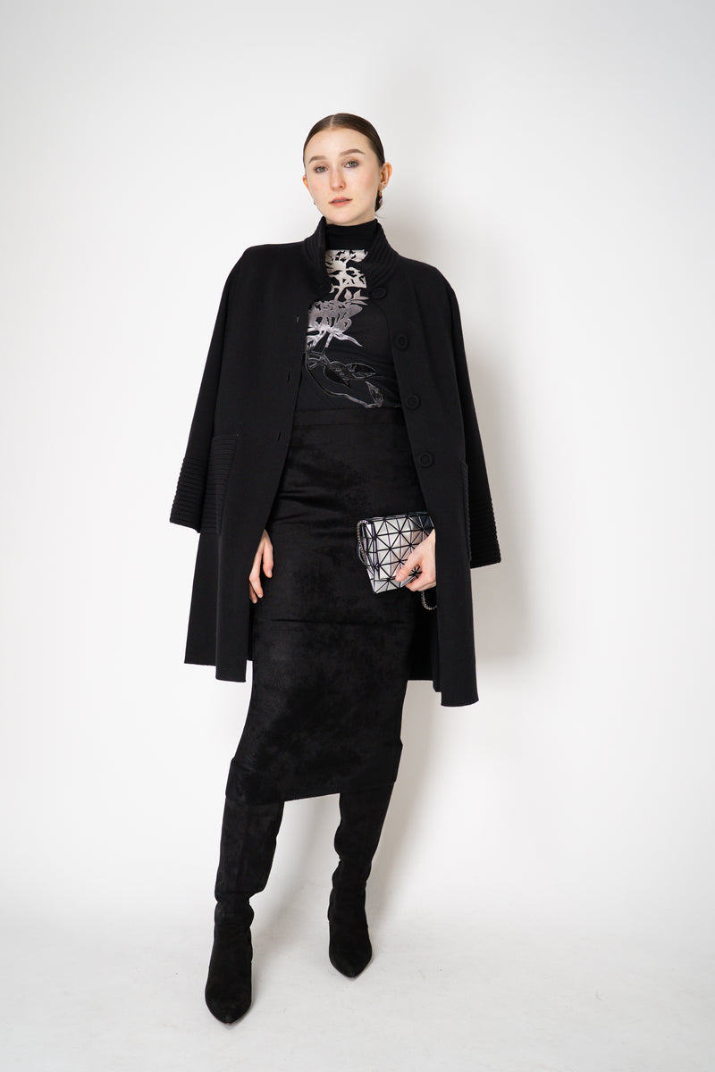 D. Exterior Wool Cashmere Knit Coat in Black Vancouver. Shop Online or in Store.