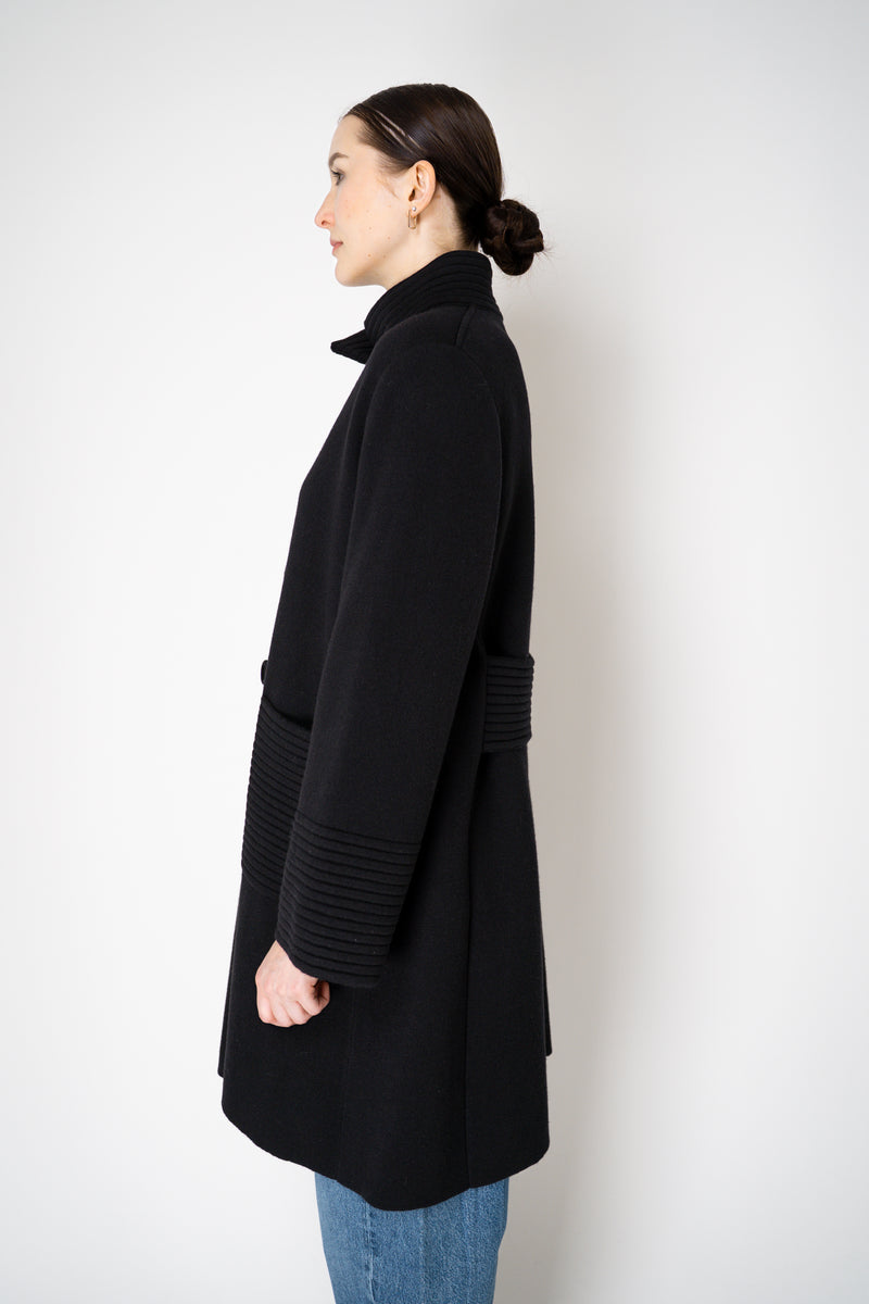 D. Exterior Wool Cashmere Knit Coat in Black Vancouver. Shop Online or in Store.