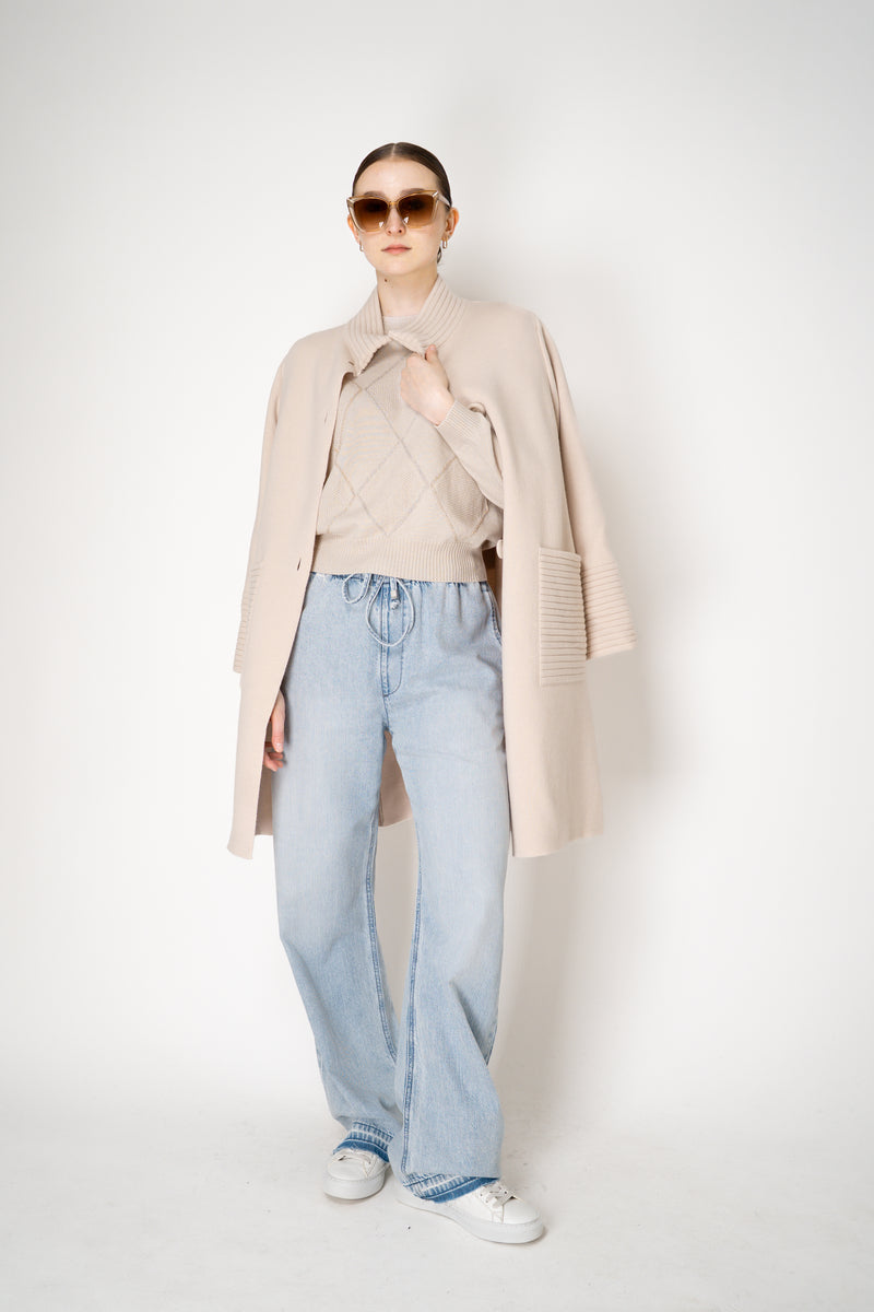 D. Exterior Wool Cashmere Knit Coat in Light Rosewood Pink Vancouver. Shop Online or in Store.