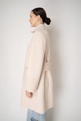 D. Exterior Wool Cashmere Knit Coat in Light Rosewood Pink Vancouver. Shop Online or in Store.