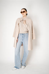 D. Exterior Wool Cashmere Knit Coat in Light Rosewood Pink Vancouver. Shop Online or in Store.